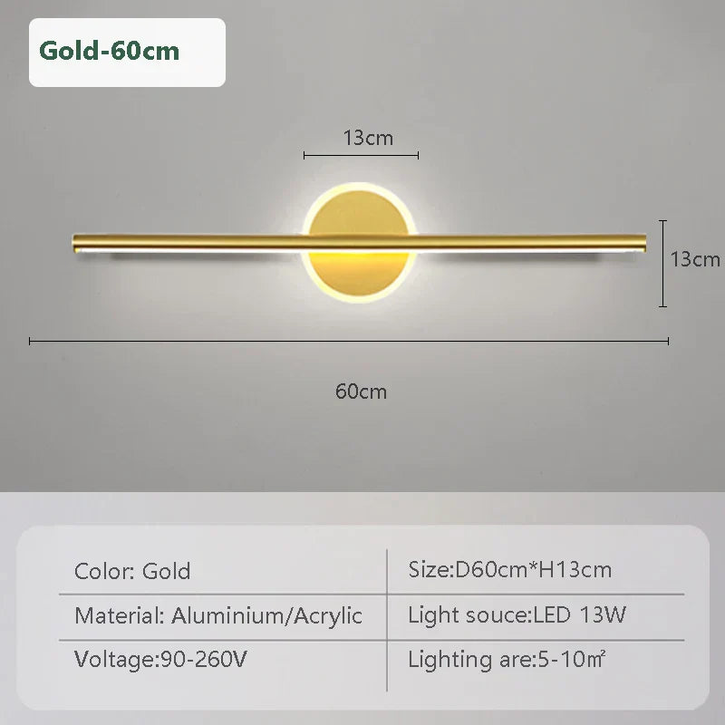 Stylish LED Wall Lamp | Black Gold | Adjustable Light
