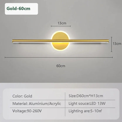 Stylish LED Wall Lamp | Black Gold | Adjustable Light