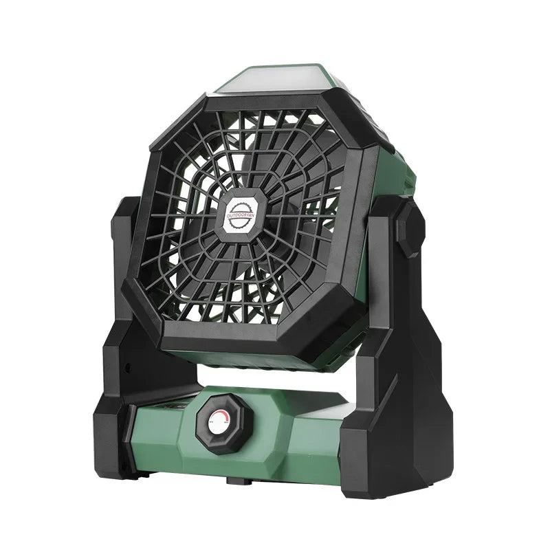 Portable LED Camping Fan Lantern with USB Rechargeable Battery - Halri