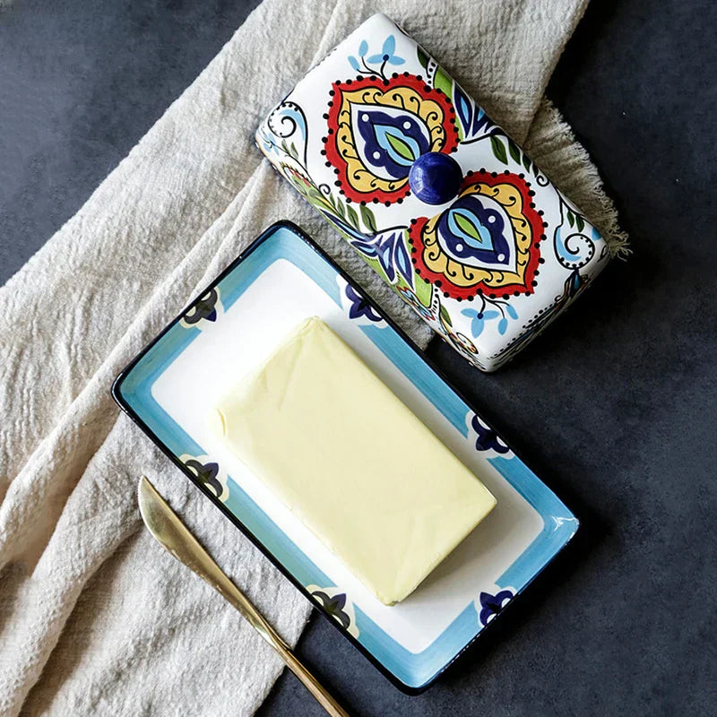 Colorful Italian Ceramic Butter Dish - Halri