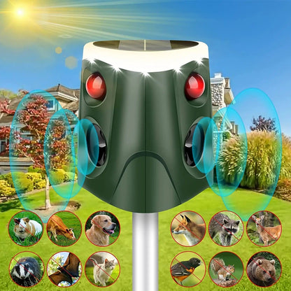 Outdoor Motion Activated Animal Repellent with LED Lights - Halri