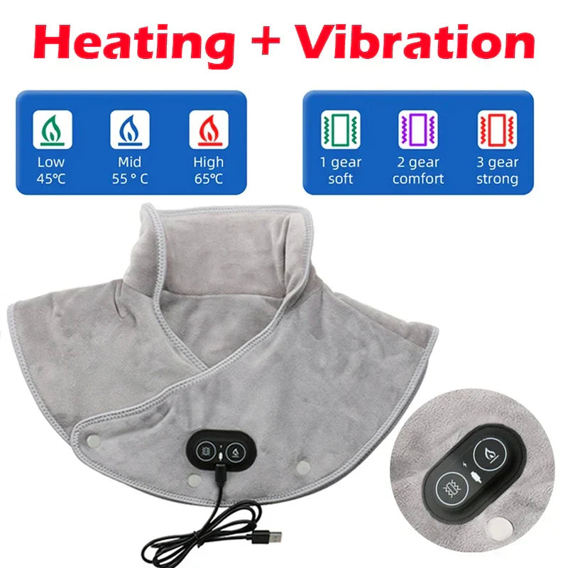 Cozy Neck and Shoulder Massager Heating Pad with Vibration