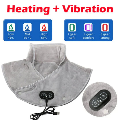Cozy Neck and Shoulder Massager Heating Pad with Vibration