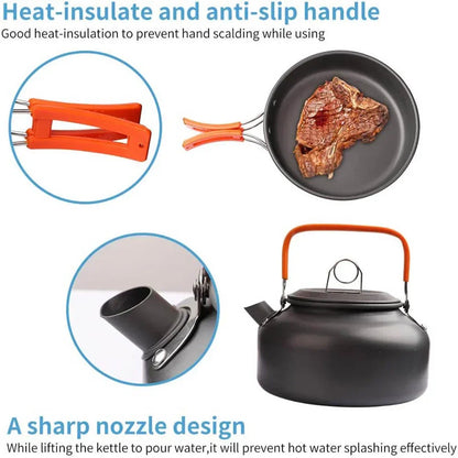 Compact Outdoor Cooking Set - Ultra Light Non Stick Camp Kit