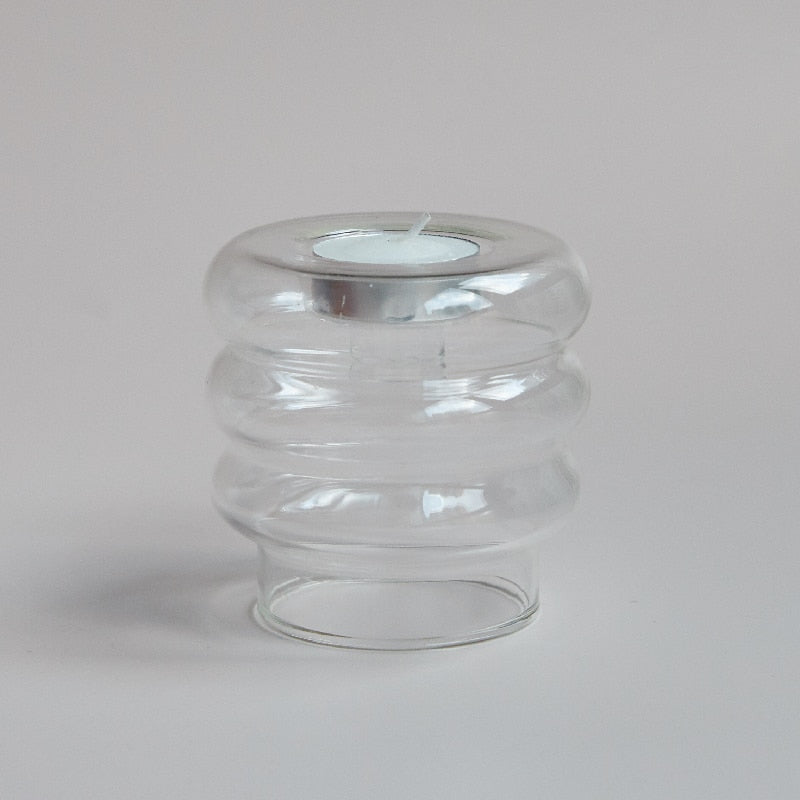 Double Glass Twist Candle Holder - Halri