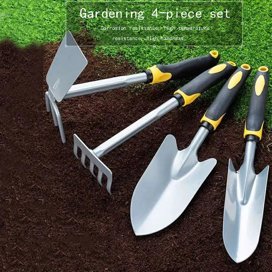 Groviva 4-Piece Garden Tool Kit, Durable Steel Hoe Set - Halri