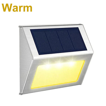 Outdoor Solar Powered Step Lamp Stainless Steel - Halri