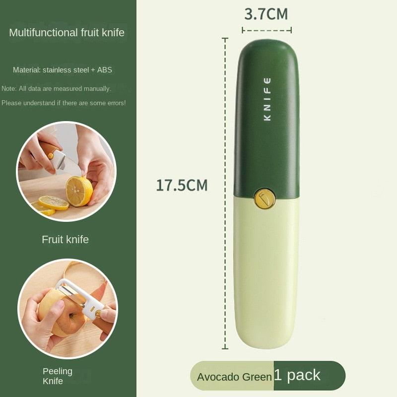Compact 2-in-1 Veggie Peeler Kitchen Knife