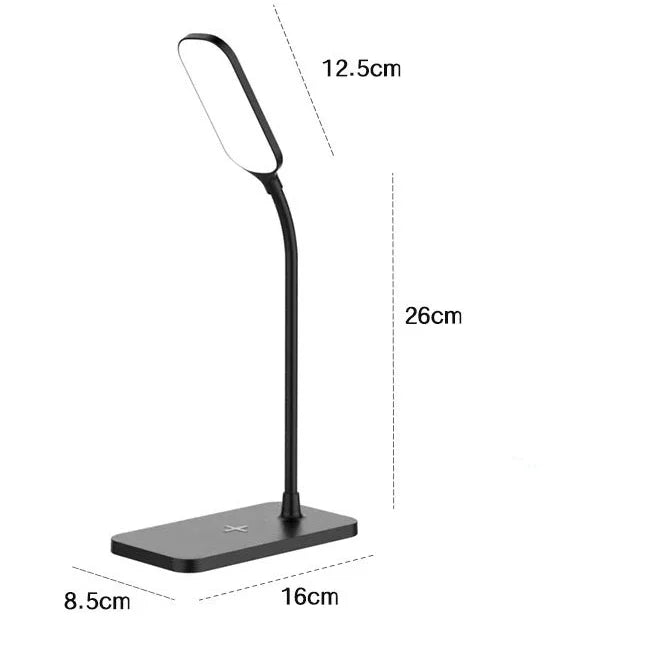 Sleek LED Desk Lamp with Wireless Charger & USB - Halri