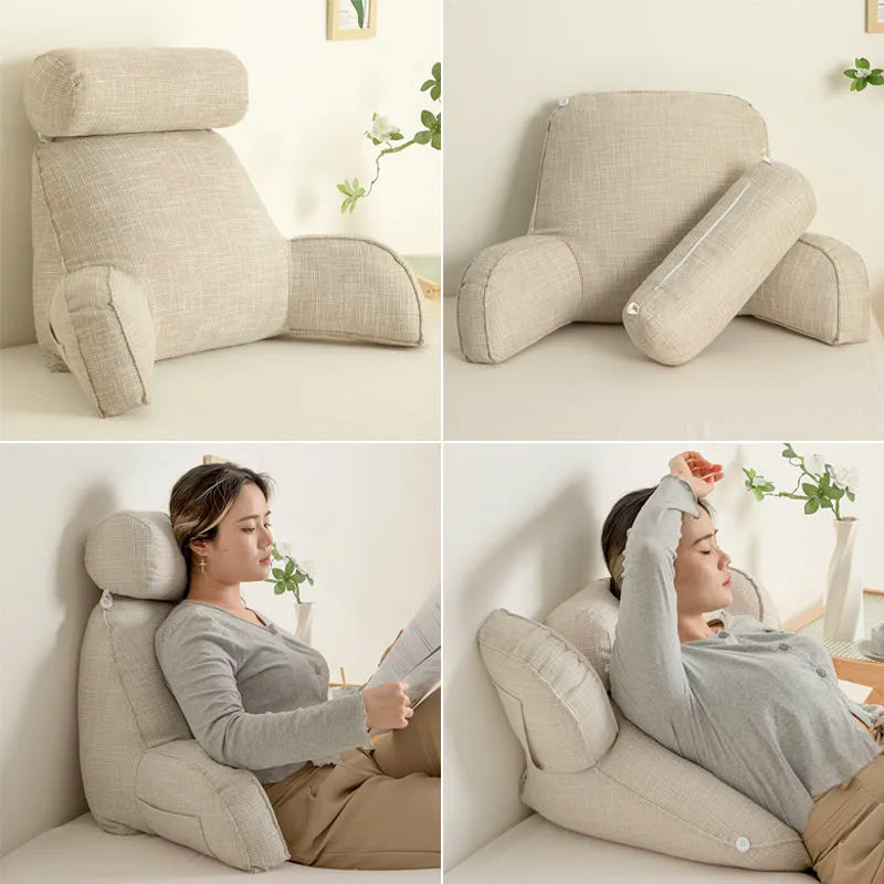 Luxury Support Pillow with Arms and Ergonomic Headrest