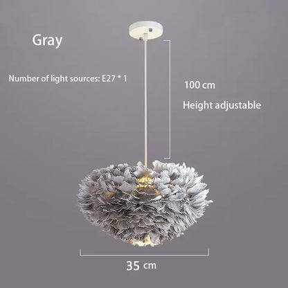 Chic Nordic Feather Drop Light with LED