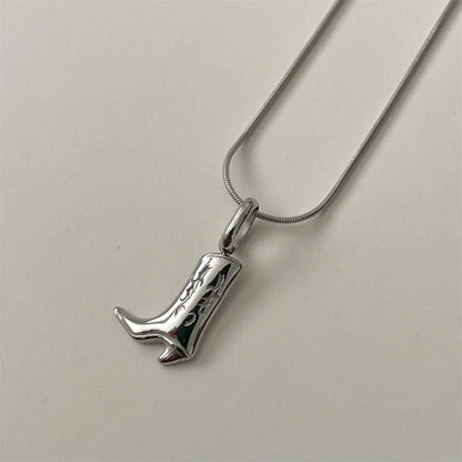 Rustic Farmhouse Boot Pendant Necklace