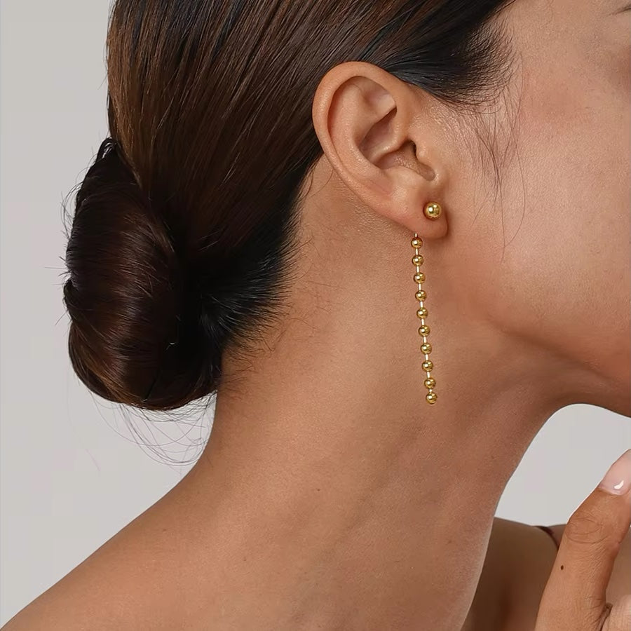 Delicate Gold Drop Beaded Earrings - Halri
