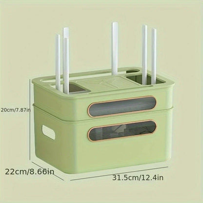 Wireless Router Storage Box with Cable Organizer