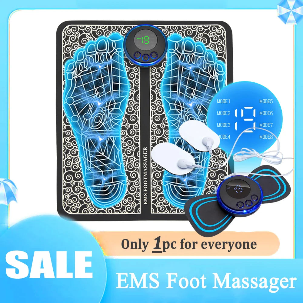 Electric Foot Massage Mat - 8 Modes Rechargeable - Halri