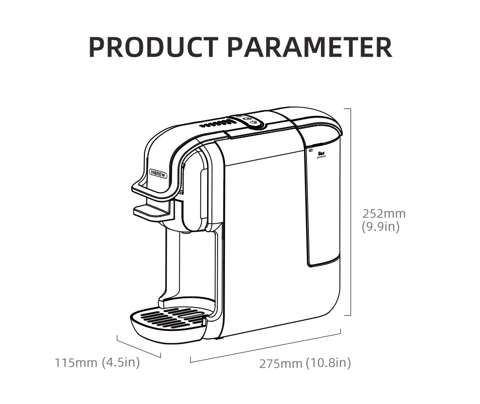 Compact Multi-Function Coffee Maker with Milk Frother