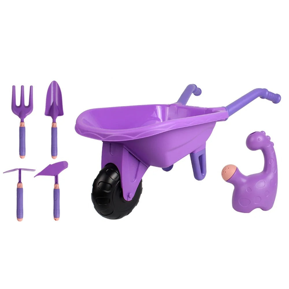 Kids Garden Tool Kit with Wheelbarrow and Watering Can