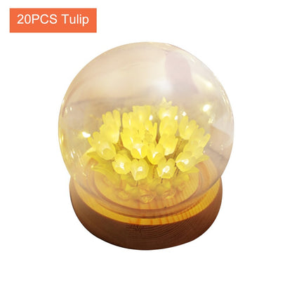 Beautiful Floral Glass Table Lamp - Halri