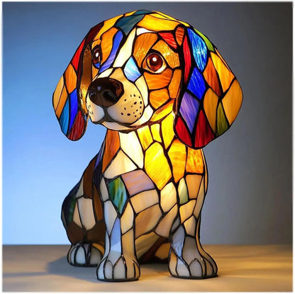 Fun Dog Statue Desk Lamp Cute Home Decor Light