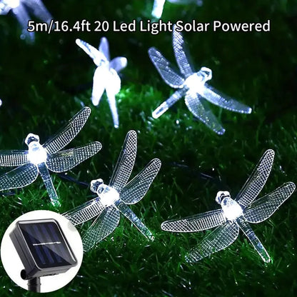 Outdoor Solar Dragonfly Fairy Lights 5m
