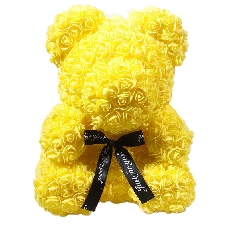 Fake Rose Bear Stuffed Animal Toy