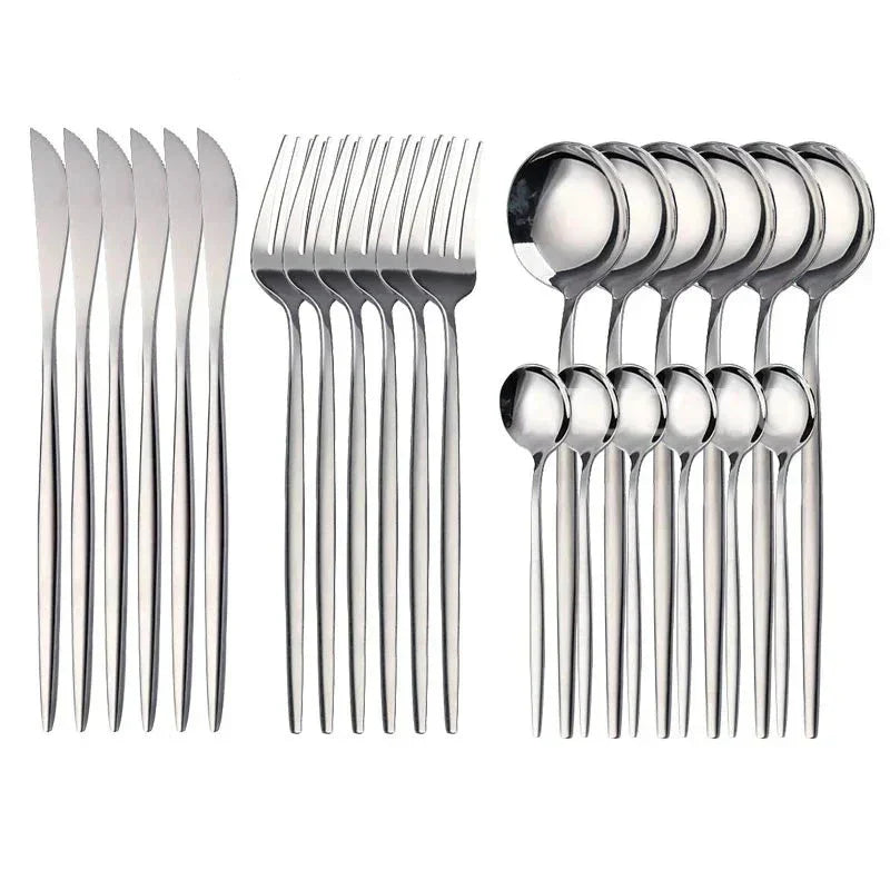 Premium 24-Piece Gold Flatware Set for Elegant Dining