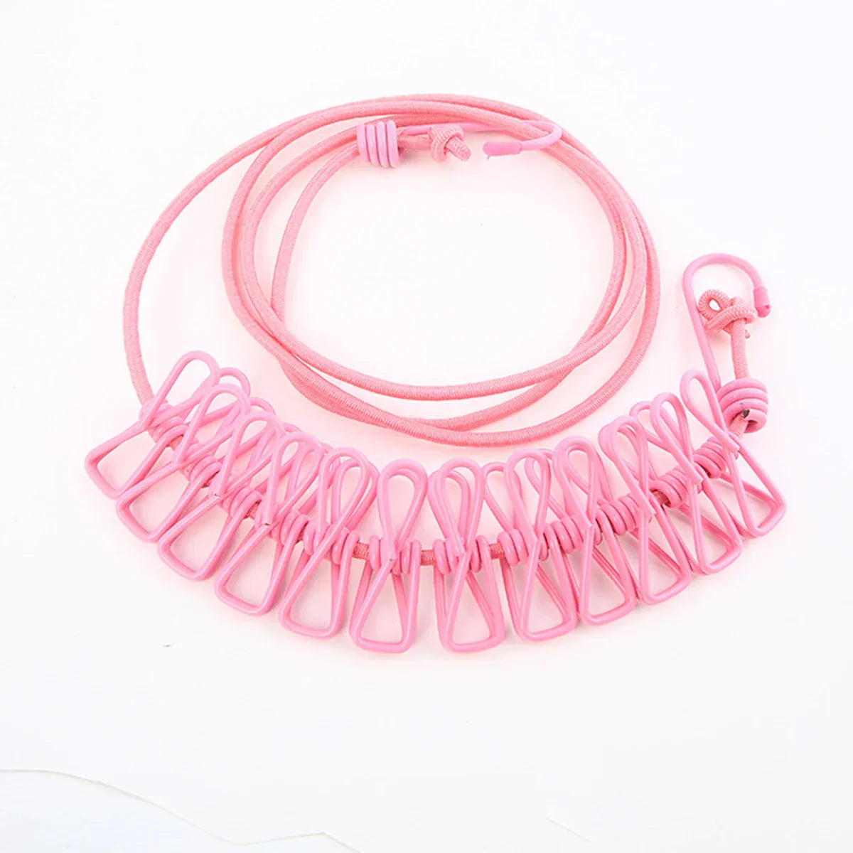 Portable Compact Travel Clothing Line with Clips