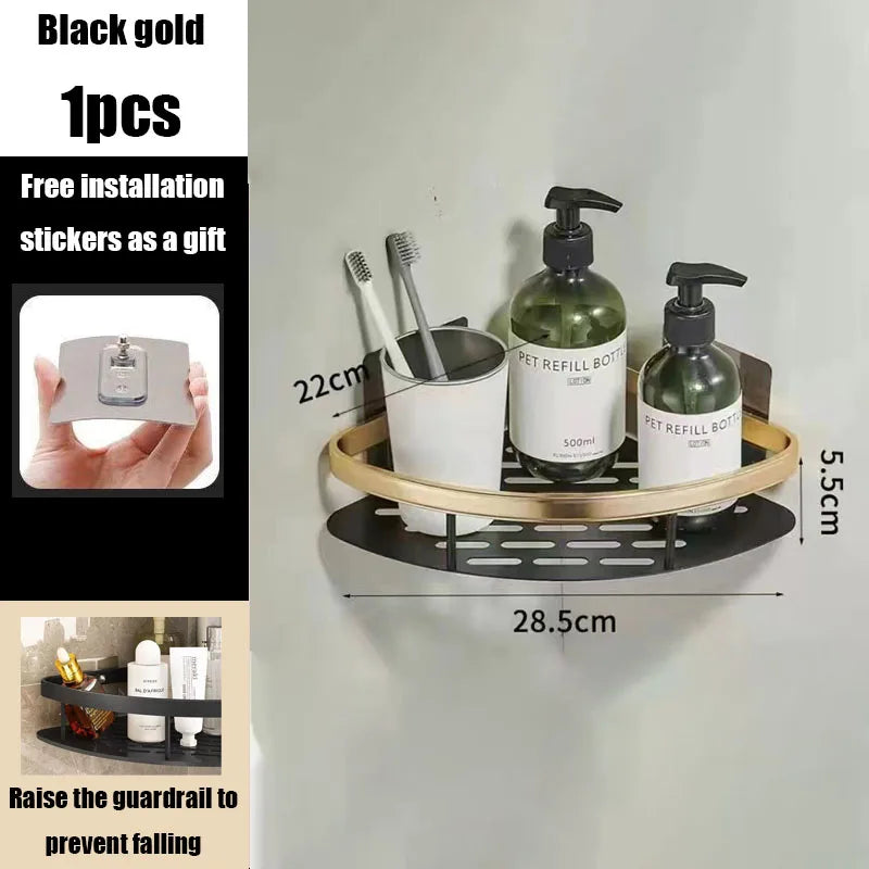 Easy Install Corner Shower Caddy in Aluminum Finish