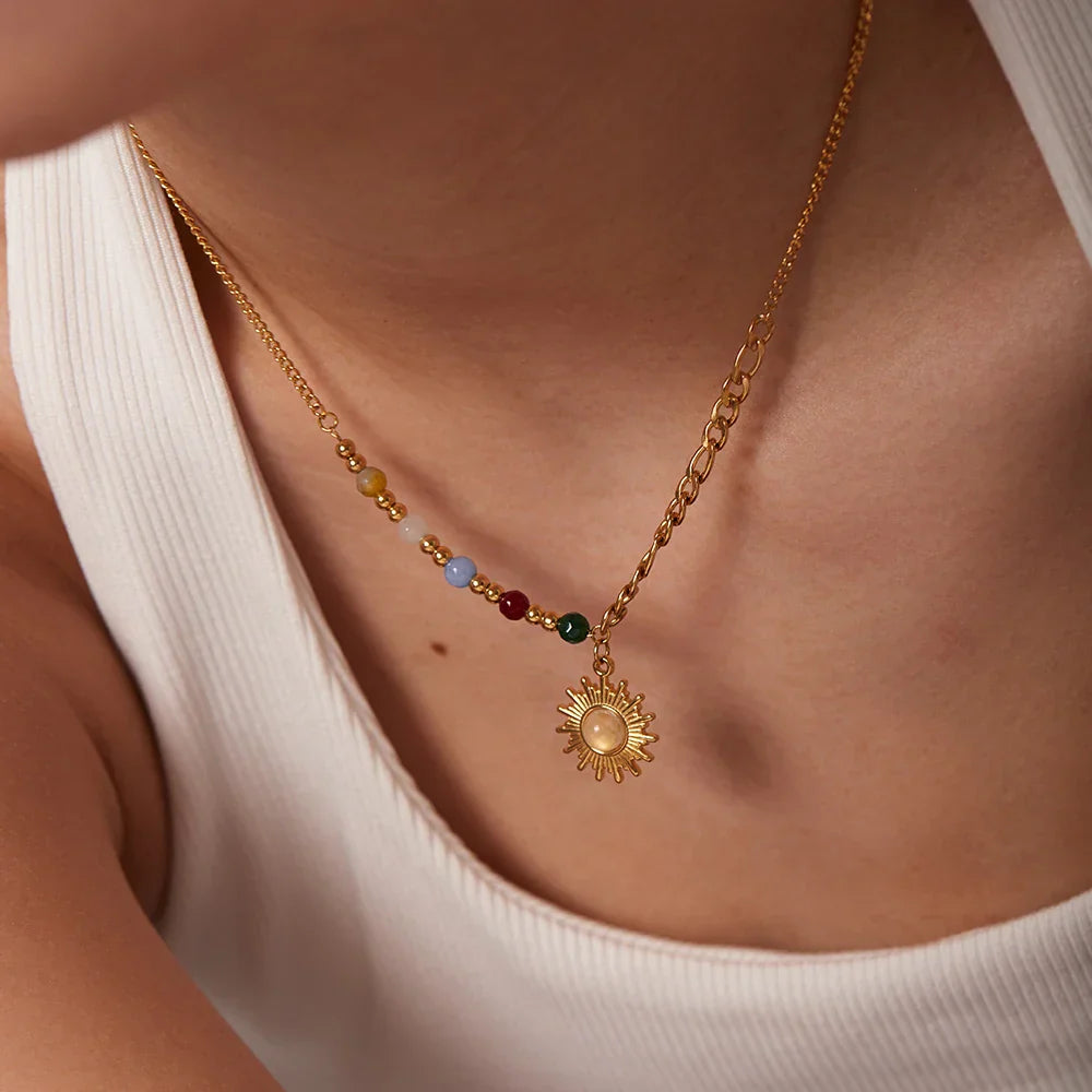 Bright Cute Sunshine Pendant Necklace - Halri