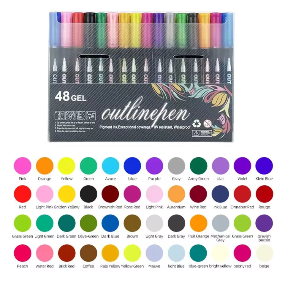 Colorful 2-in-1 Dual Tip Pens