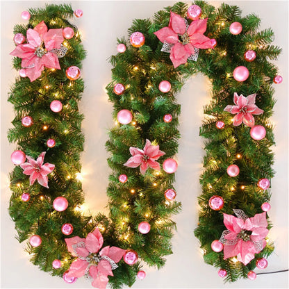 Festive LED Christmas Garland 2.7m with Pine Branches