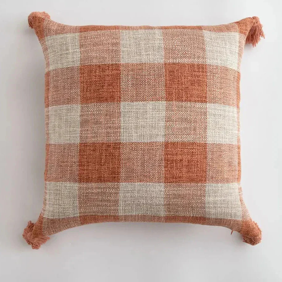 Stylish Home Decor Cushion Cover with Colorful Tassels