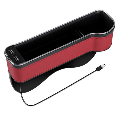 Car Seat Storage Box with USB Charger and LED Light