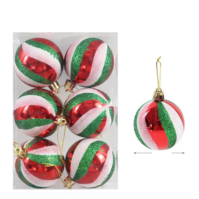 Colorful Glass Xmas Ornament Ball Set of 6