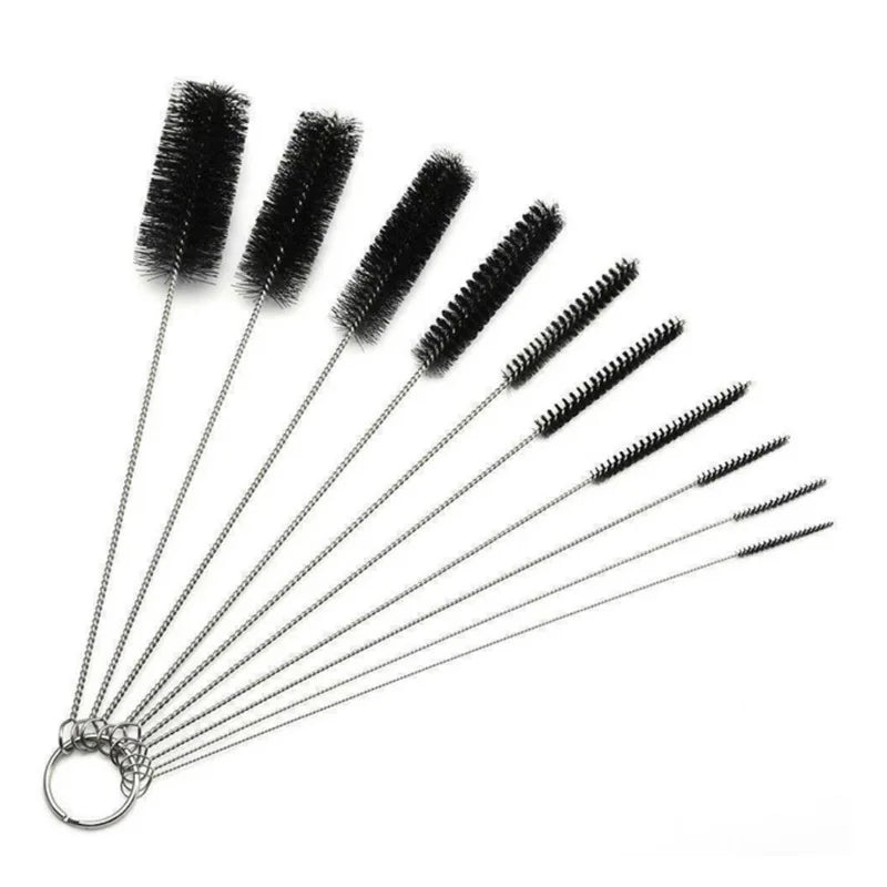 Practical 10-Piece Cleaning Brush Set with Nylon Bristles