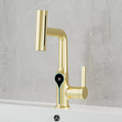 Stylish Faucet with LED Temperature Control and Pullout Spray