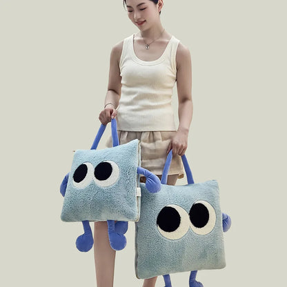 Cozy Plush Monster Travel Blanket Pillow