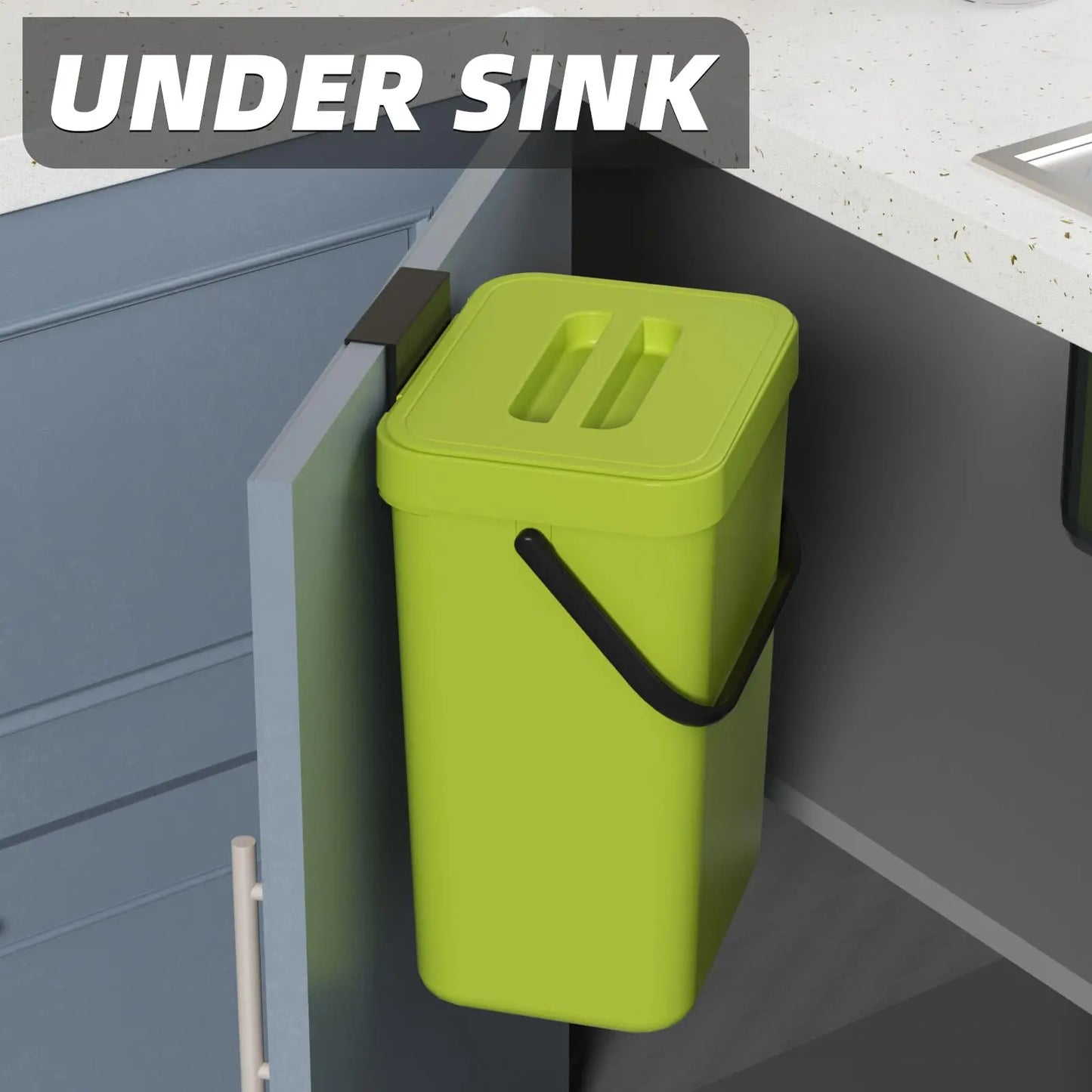 Space Saving Wall Mount Small Trash Can with Lid - Halri