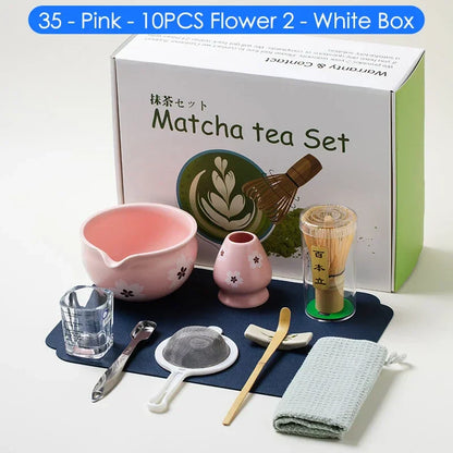 Variant image for Japanese Matcha Tea Set 10-Piece Natural Bamboo Ceramic Standard Size-2