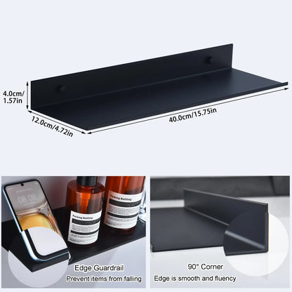 Slim Metal Floating Wall Shelf