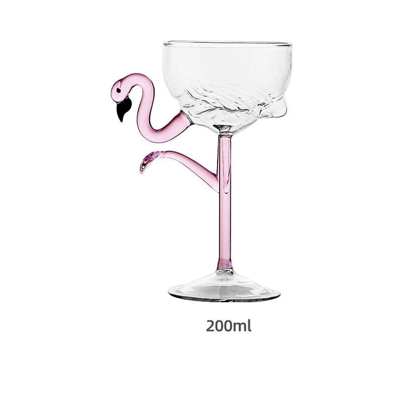 Fun Pink Flamingo Clear Drinking Glasses