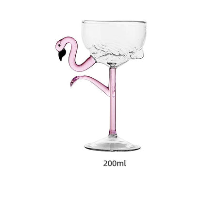 Fun Pink Flamingo Clear Drinking Glasses