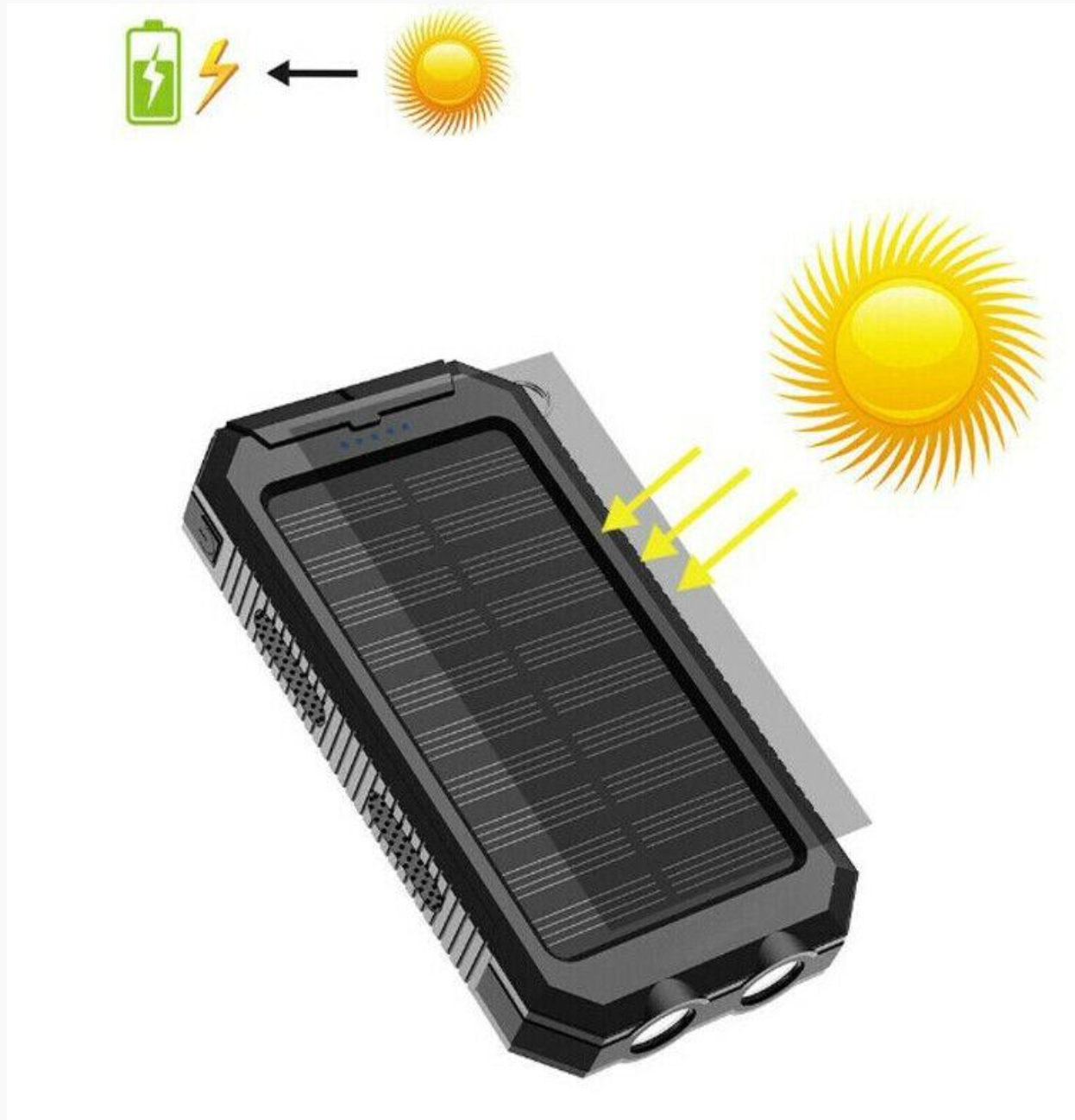 High Capacity Solar Powered Waterproof Battery Pack