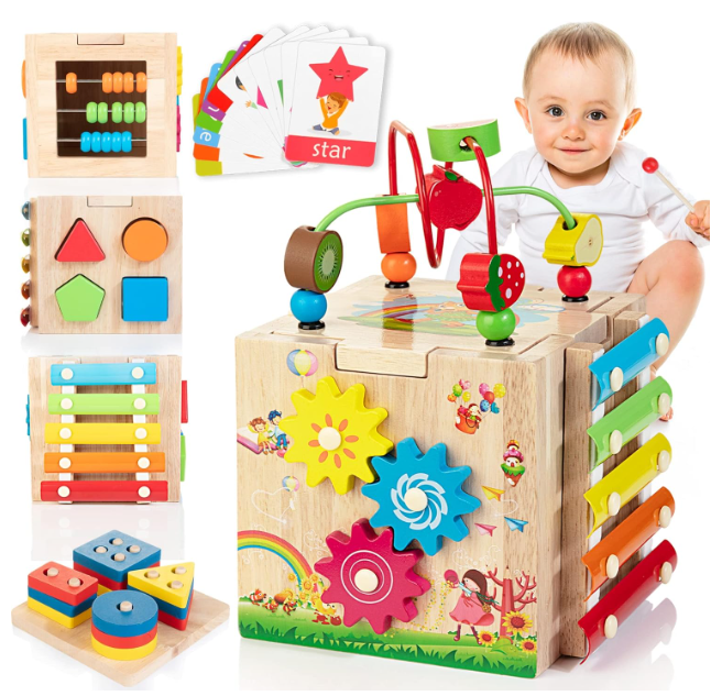Colorful 8-in-1 Baby Activity Cube Toy - Halri