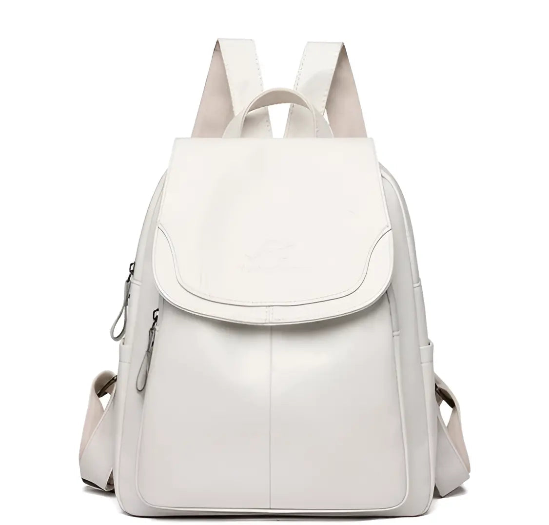 Classic Brown Leather Ladies Backpack - Halri