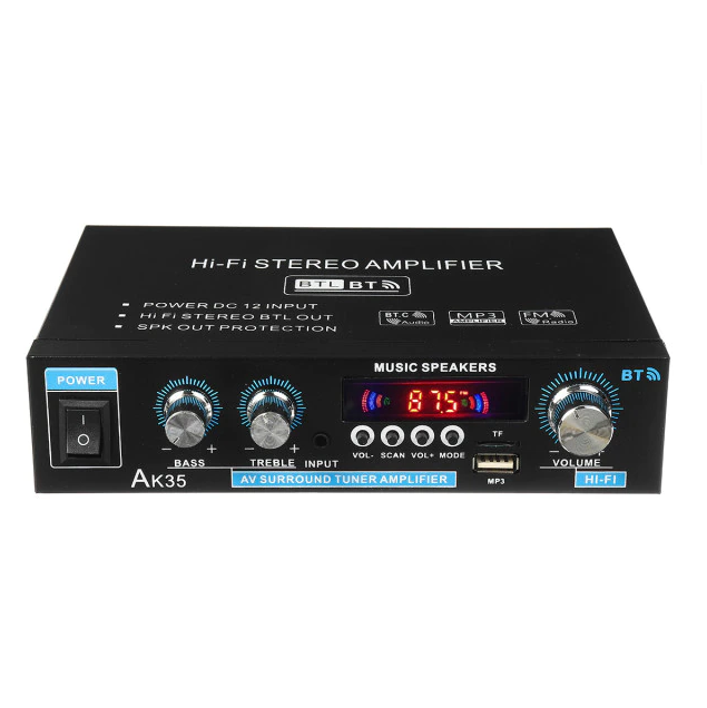 Compact 800W Bluetooth Home Audio Amplifier System