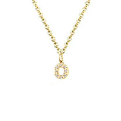 Delicate CZ Initial Pendant Chain Necklace