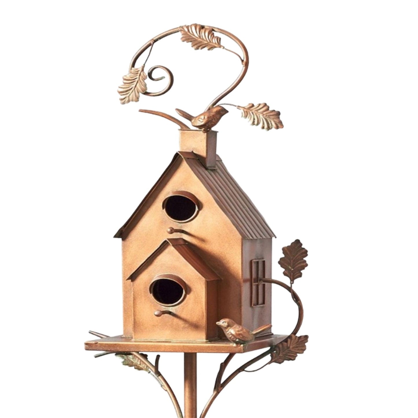 Decorative Metal Bird House on Yard Stake