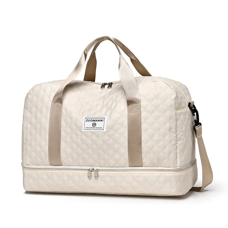 Compact Folding Travel Duffel Bag with Shoe Pocket