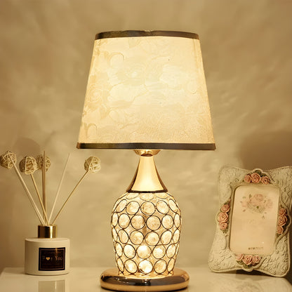 Modern Crystal Glass Table Lamp with LED Touch Light - Halri
